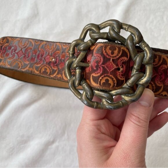 FOX & FLUEVOG 1970s Handmade Leather Belt with Brass Buckle - Picture 2 of 11